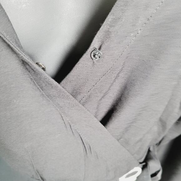 Mon Renn Dress Small Black Sentiment Mini Wrap Plunge Neck Belt Cornelli NEW - Picture 6 of 16